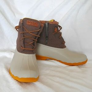 Sperry Top Sider Saltwater Tan and Yellow Boots